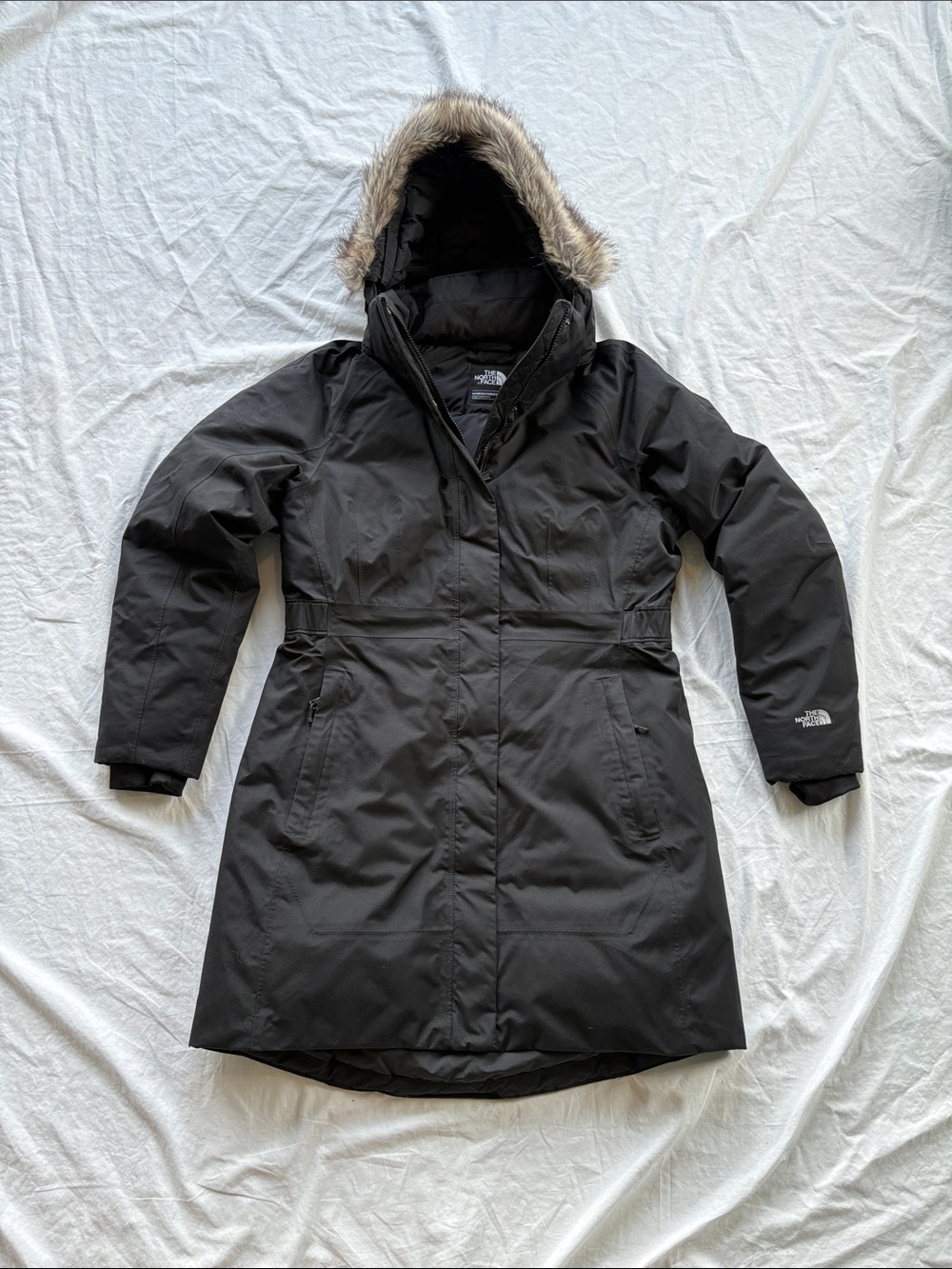 North Face Women's Arctic II Down Waterproof Parka Faux Fur Hood Womens Large